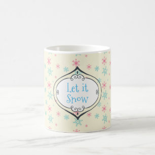 Mug Laisser la neige rose et bleu Motif de Flocon de n