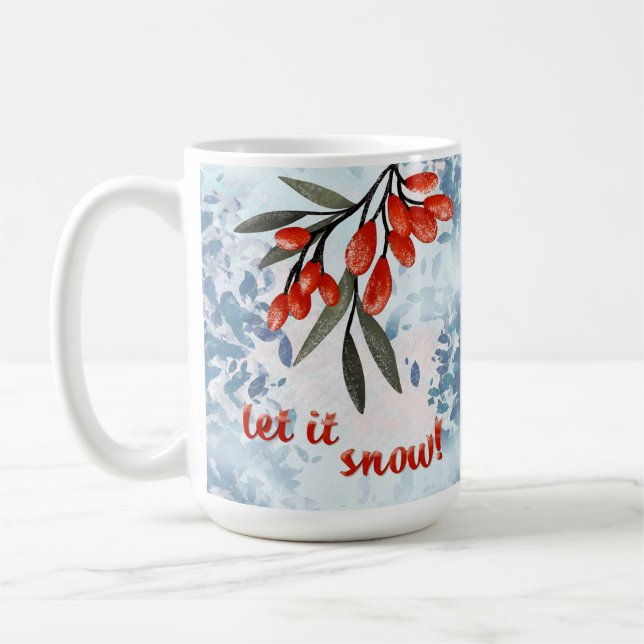 Mug Laisser Laisser Les Baies De Neige - Carte D'Hiver (Gauche)