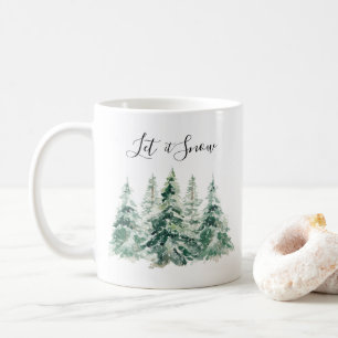 Mug Laisser l'aquarelle de neige sapin de Noël