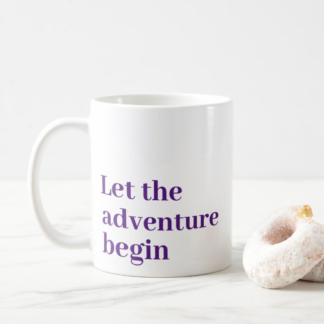 Mug Laisser l'aventure commencer le script violet Mono (Avec donut)