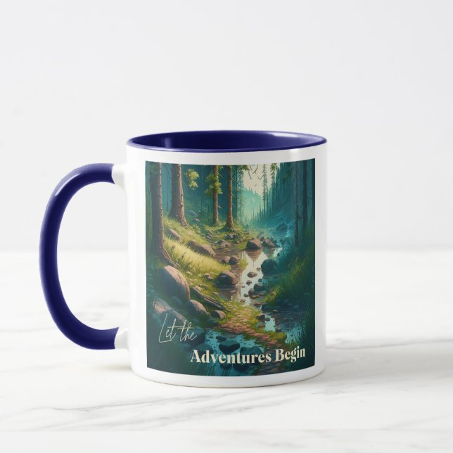 Mug Laisser les aventures commencer | Thème Camping (Gauche)