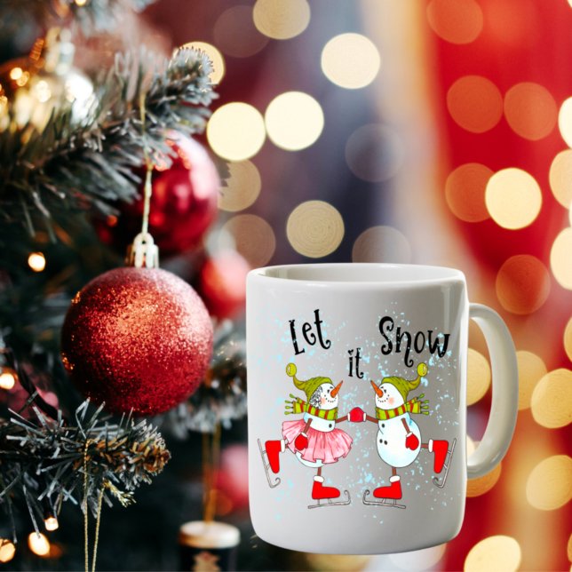 Mug Laisser neiger Danser Snowmen Couple (Créateur téléchargé)