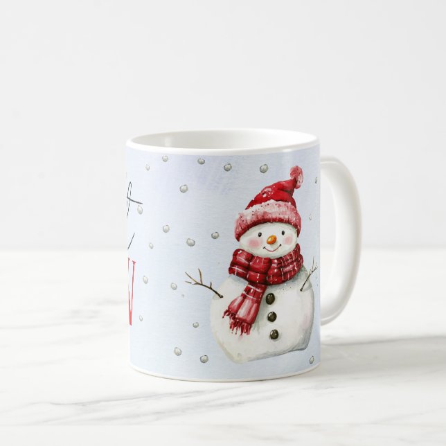 Mug Laisser neiger mignon bonhomme de neige vacances d (Devant droit)