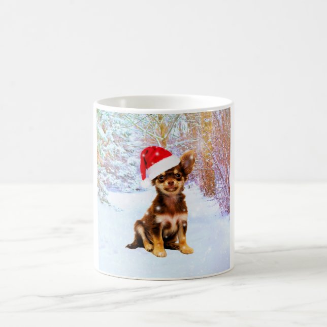 Mug Laisser neiger Noël Chihuahua Chig (Centre)