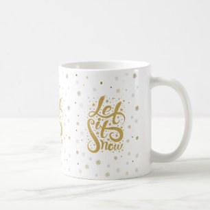 Mug Laisser neiger Or Typographie de Noël