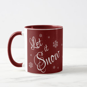 Mug Laisser neiger Rouge Blanc mou Neige Flake Noël