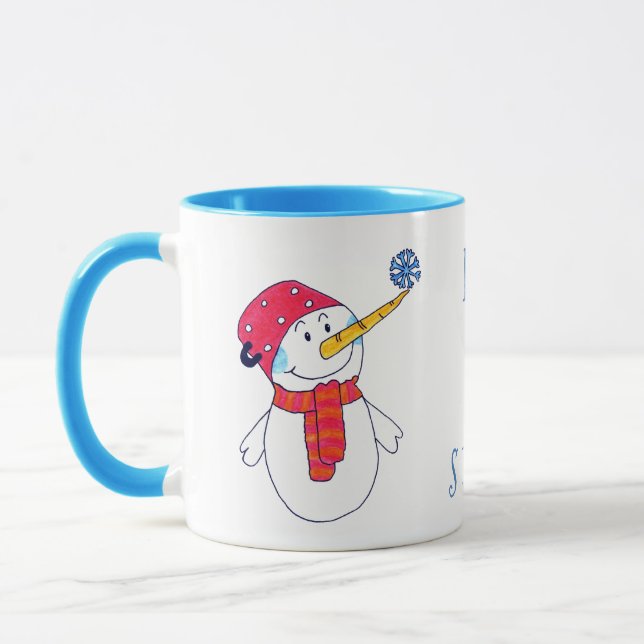 Mug Laisser neiger Snowman et Snowflake Cute Kids (Gauche)