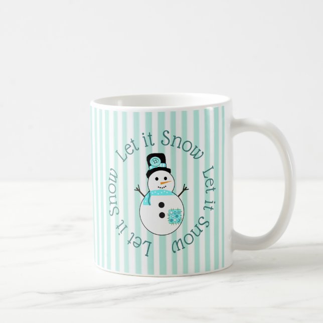 Mug Laisser neiger Turquoise Snowman Christmas Coffee  (Droite)
