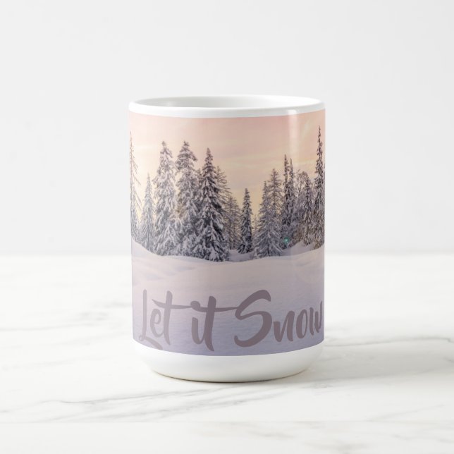 Mug Laisser passer la neige Hiver Scène Bois Coffee Mu (Centre)