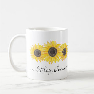 Mug Laissez Hope Bloom citer la floraison de tournesol