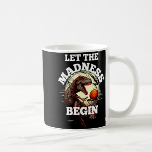 Mug Laissez la folie commencer basket-ball rex dinosau