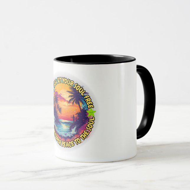 Mug Laissez la mer mettre votre âme libre (Devant droit)