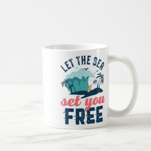 Mug Laissez La Mer Vous Libérer Vintage Retro Été Plag
