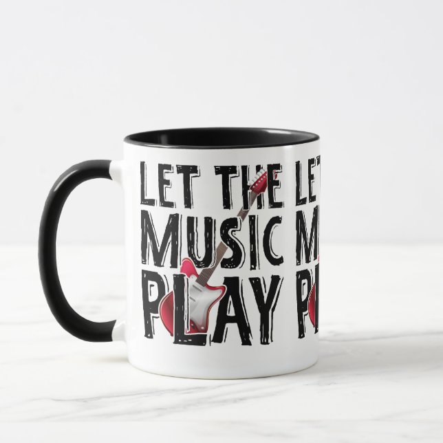 Mug Laissez La Musique Jouer La Guitare Électrique (Gauche)