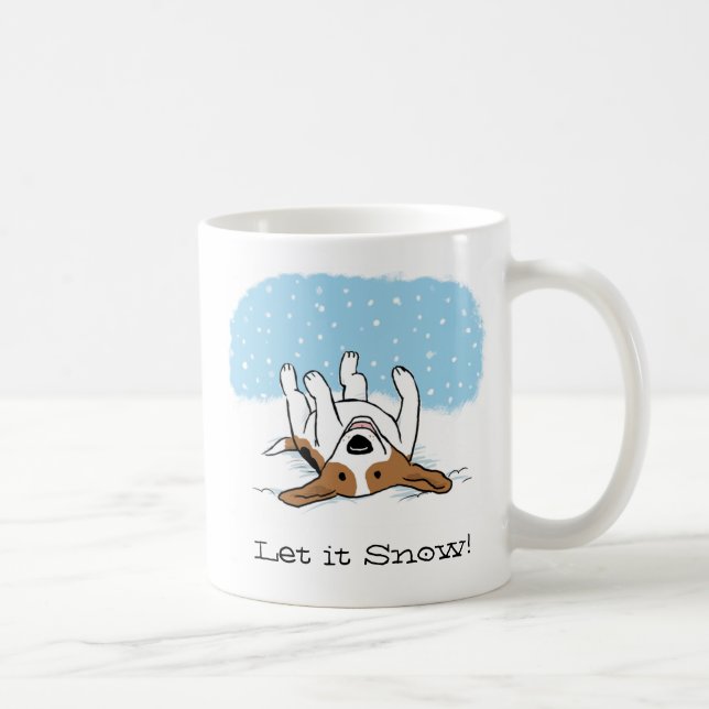 Mug Laissez-le Beagle de neige | Cute chien vacances p (Droite)