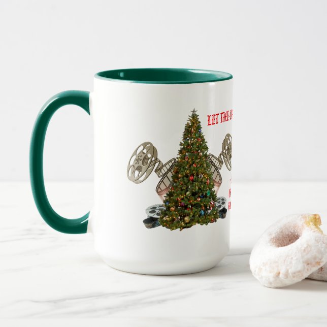 Mug Laissez le petit pain de bobines de Noël (Avec donut)