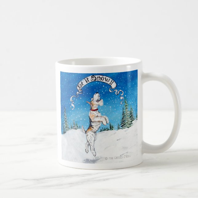 Mug Laissez lui neiger Fox Terrier de fil ! (Droite)