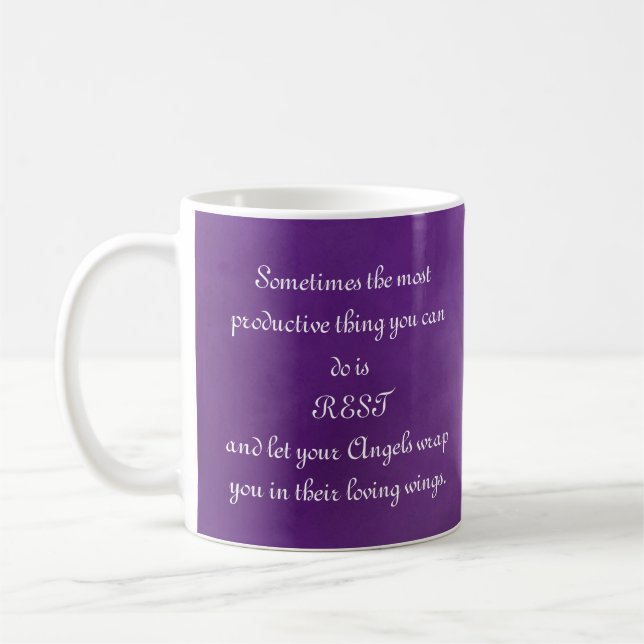 Mug Laissez Vos Anges Vous Envelopper... Devis de conf (Gauche)