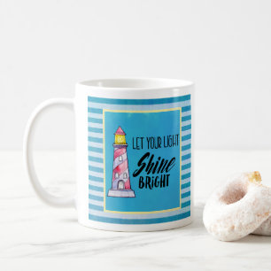 Mug Laissez votre lumière briller la typographie du ph