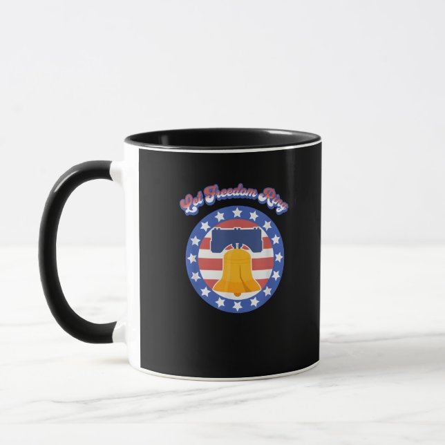 Mug Laissons la liberté tourner le 4 juillet Dit drape (Gauche)