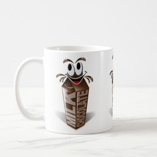 Mug Lait chocolaté de carton et de bande dessinée (Gauche)