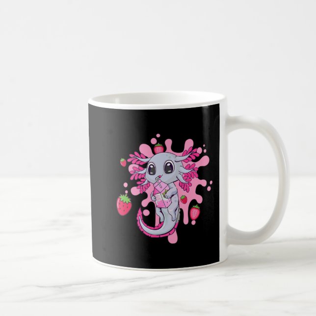 Mug Lait de fraise Axolotl Cute Kawaii Anime Gir cadea (Droite)
