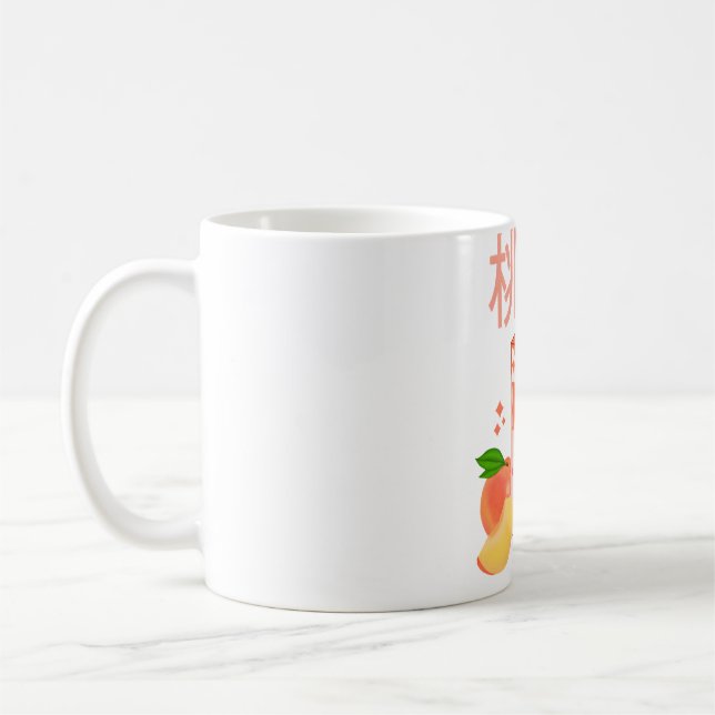 Mug Lait de pêche Kawaii (Gauche)