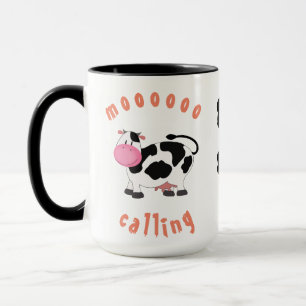 Mug Lait Moo-ments mignon vache buvant lait rappel