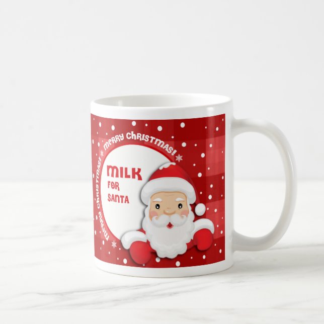 Mug Lait pour Père Noël. Cadeau de Noël (Droite)