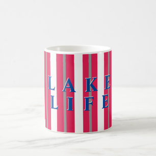 Mug Lake Life Rouge Blanc rayé