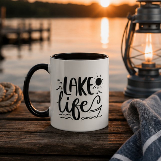 Mug Lake Life Rustic Lake House Camper Cabin (Créateur téléchargé)