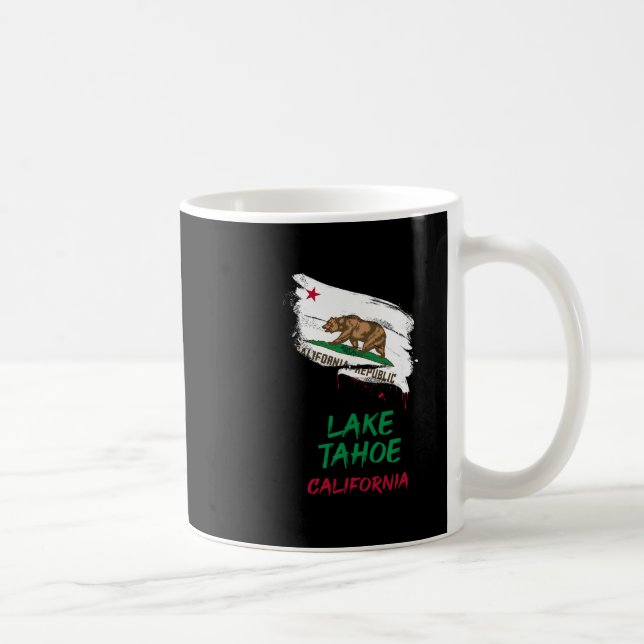 Mug Lake Tahoe California Paint Splatter Flag Vacation (Droite)