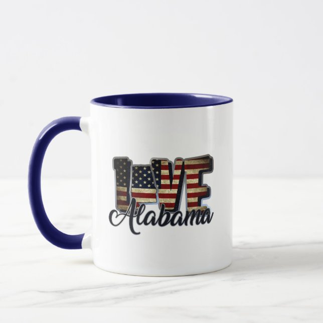 Mug L'Alabama Aime Le Drapeau Américain Étoile Et Frap (Gauche)