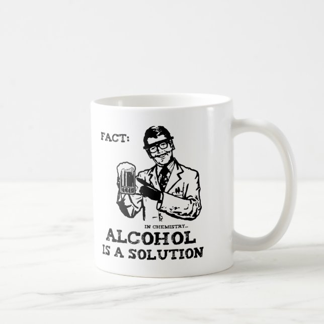Mug L'alcool est une solution en chimie rétro (Droite)