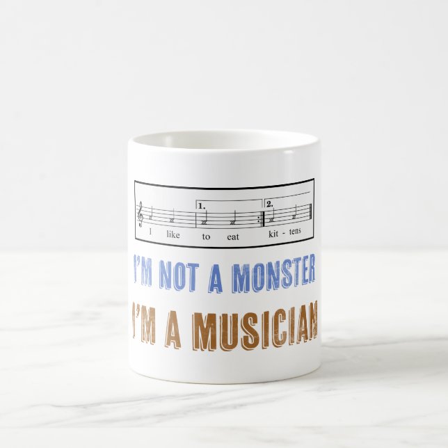 Mug L'alphabétisation musicale compte, j'aime manger d (Centre)