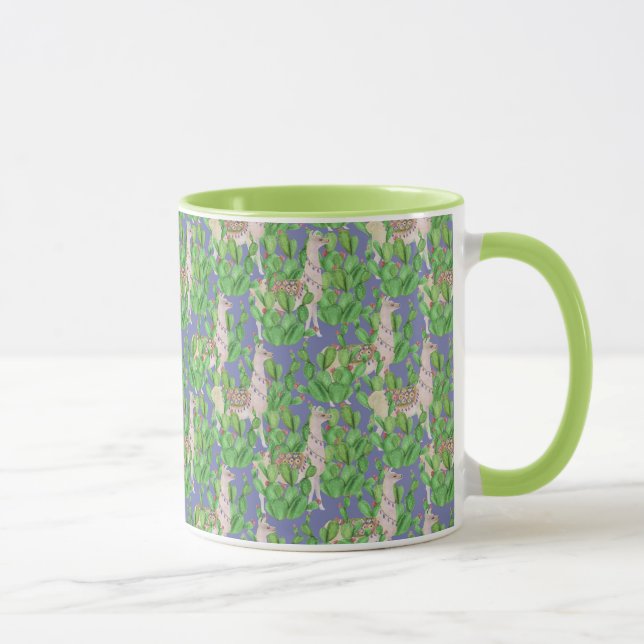Mug Lama d'aquarelle et motif de Catus (Droite)