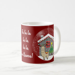 Mug Lama de Snowglobe avec l'arbre et la Chambre de