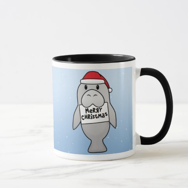 Mug Lamantin de Noël de Kawaii (Droite)