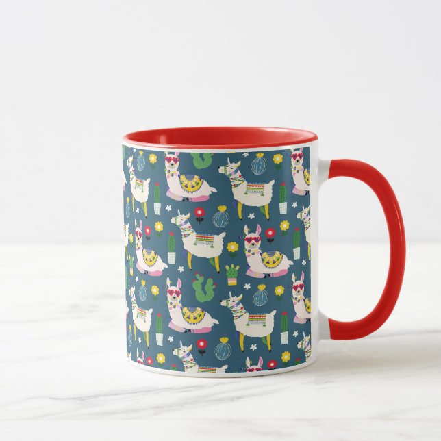 Mug Lamas dans le motif de lunettes de soleil (Droite)