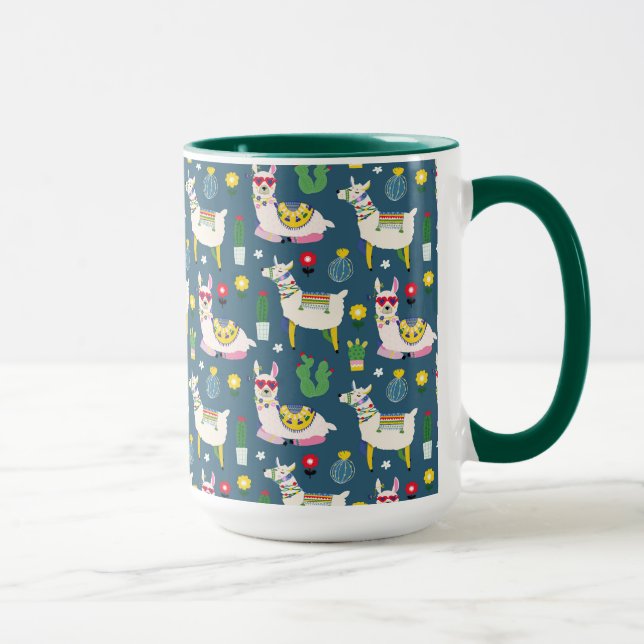 Mug Lamas dans le motif de lunettes de soleil (Droite)