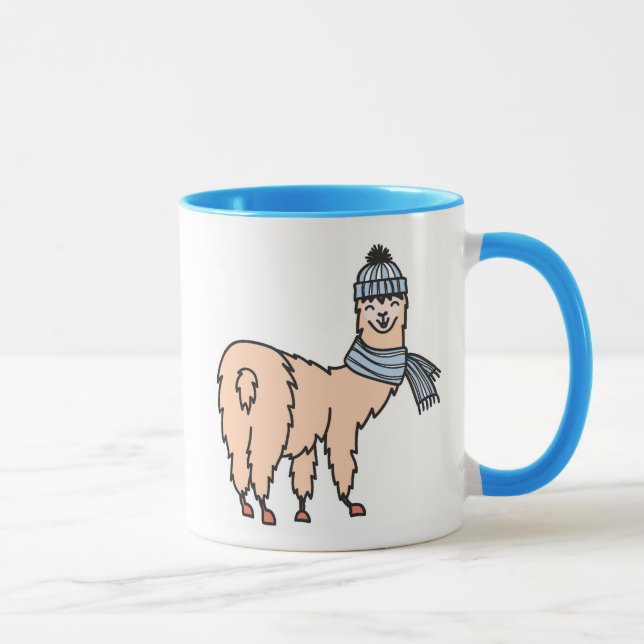 Mug Lamas dans le motif de ski de casquettes et (Droite)