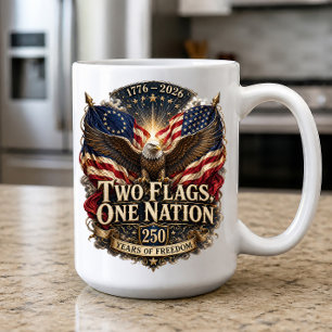 Mug L'Amérique 250 Ans Deux Drapeaux Une Nation