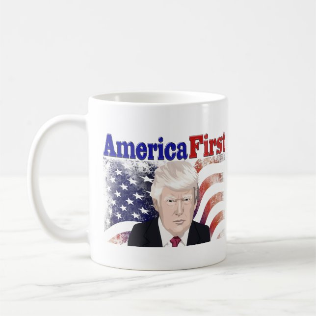 Mug L'Amérique d'abord Trump étoile et rayure (Gauche)