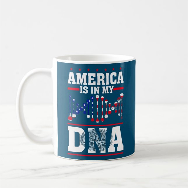 Mug L'Amérique Est Dans Mon Drapeau Adn Américain 4 ju (Gauche)