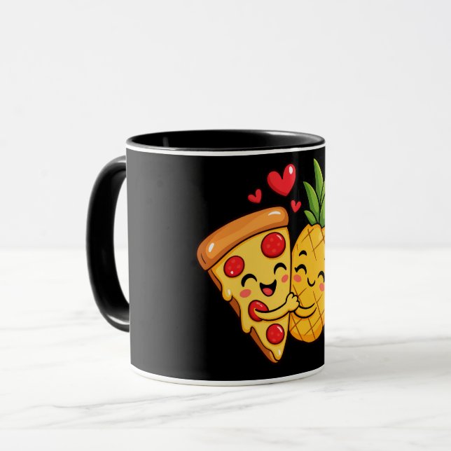 Mug L'amour au premier coup - Pizza rencontre Ananas (Devant gauche)