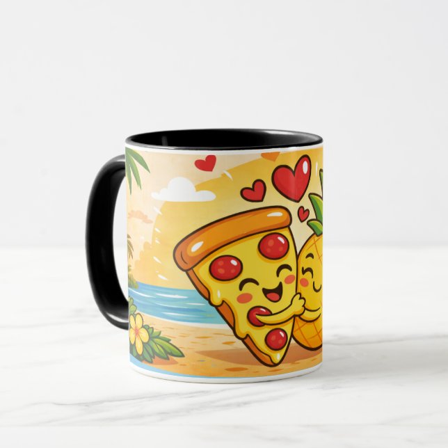 Mug L'amour au premier morceau - La pizza rencontre l' (Devant gauche)