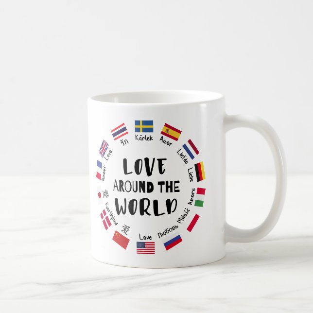Mug L'amour autour des langues du monde  (Droite)