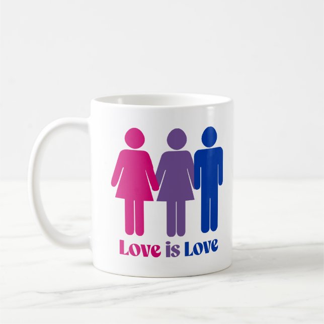 Mug L'amour bisexuel est l'amour féminin (Gauche)
