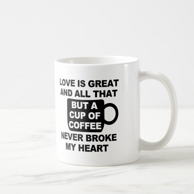 Mug L'amour café brise mon cœur (Droite)