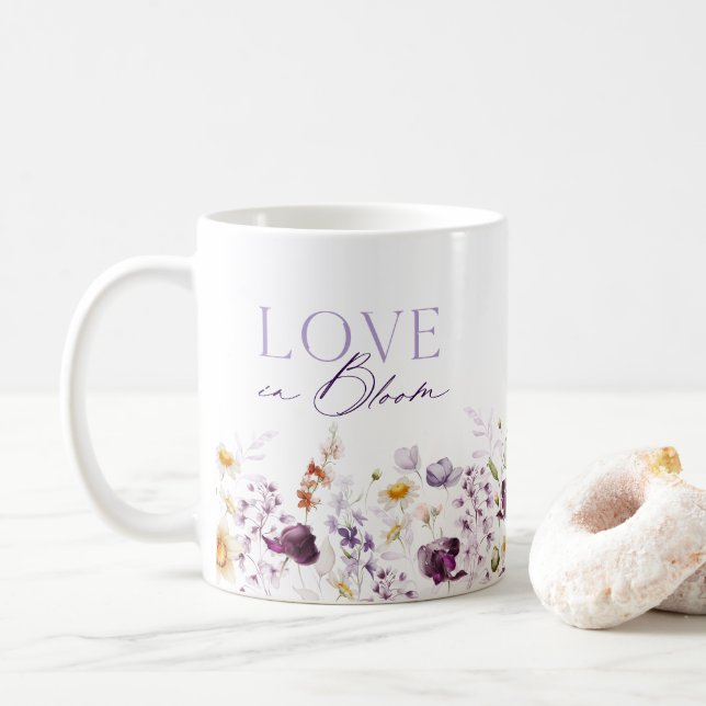 Mug L'amour dans la boue florale classique en fleurs (Avec donut)